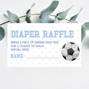 Soccer Ball Sports Baby Shower Diaper Raffle Enclosure Card