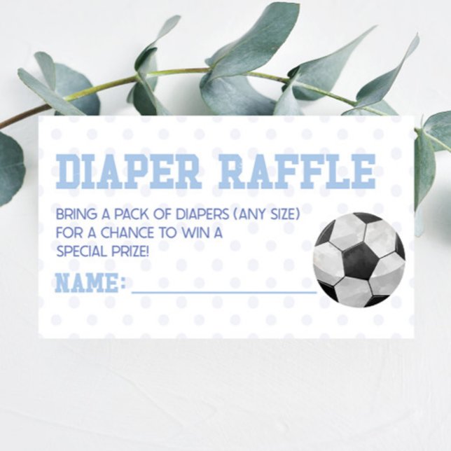 Soccer Ball Sports Baby Shower Diaper Raffle Enclosure Card (Creator Uploaded)