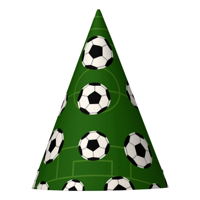 Soccer ball sports pattern party fun hat (Front)