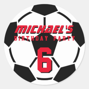Soccer Ball Sports Team Birthday Party Stickers