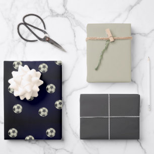 Soccer Ball Sporty Design Wrapping Paper Sheet
