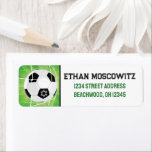 Soccer Ball, Star of David Bar Mitzvah<br><div class="desc">These black, white, and green soccer ball Bar Mitzvah address labels with a small white Star of David on them match the soccer ball in net Bar Mitzvah invitation but they can also be used for mailing out any soccer or World Cup party or event invitations if you remove the...</div>