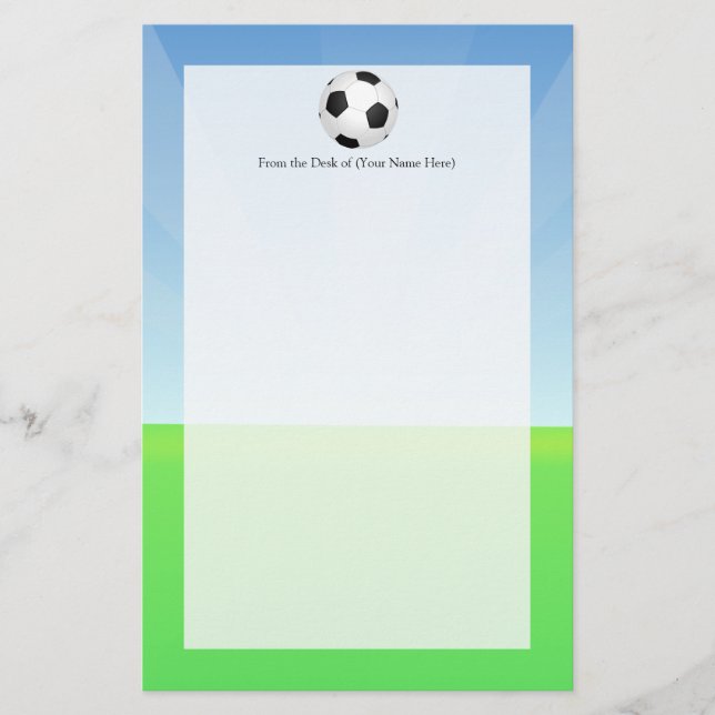 Soccer Ball Sunny Day Stationery (Front)