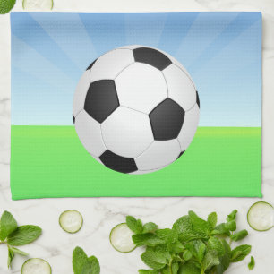 Soccer Ball Sunny Day Tea Towel
