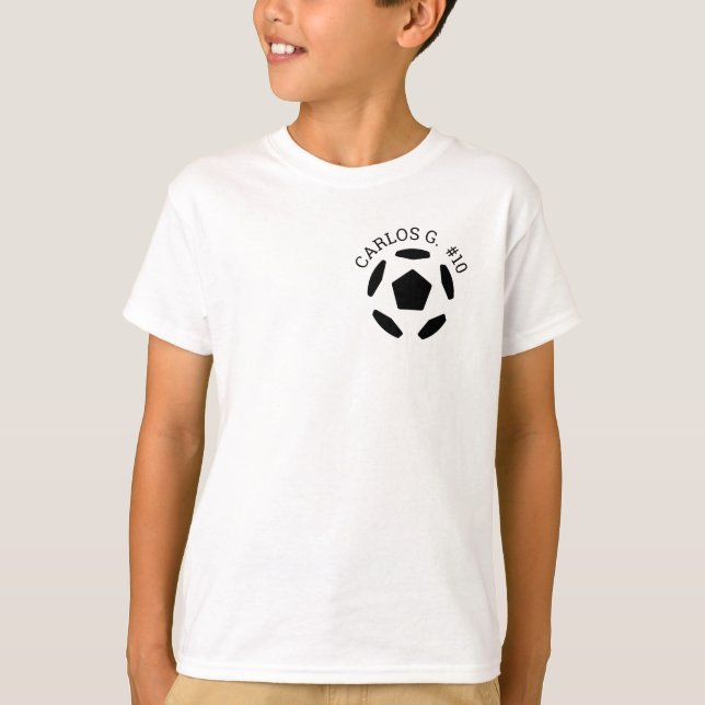 Soccer Ball T-Shirt with Personalised Name (Front)