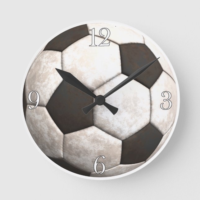 Soccer Ball Team Sports Games Round Clock (Front)