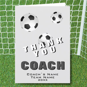 Soccer Ball Thank you Coach Card