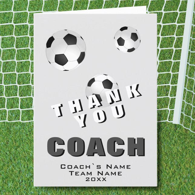 Soccer Ball Thank you Coach Card (Creator Uploaded)