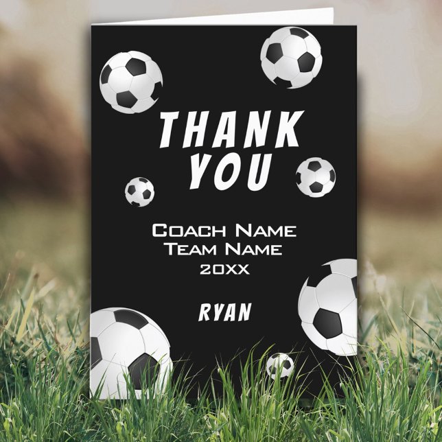 Soccer Ball Thank you Coach Card (Creator Uploaded)