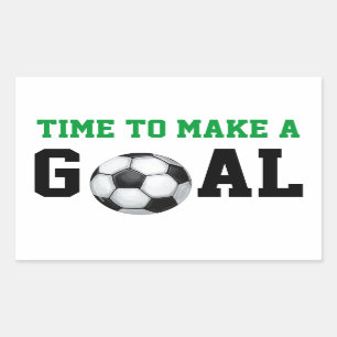 Soccer Ball Time to Make a Goal Rectangular Sticker
