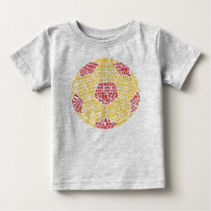 Soccer Ball Typography Football Text Art Baby T-Shirt