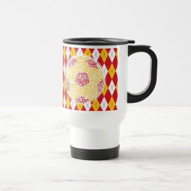 Soccer Ball Typography Travel Mug (Right)