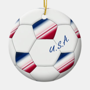 Soccer ball “U.S.A.”. Ball of Soccer of the US Ceramic Tree Decoration