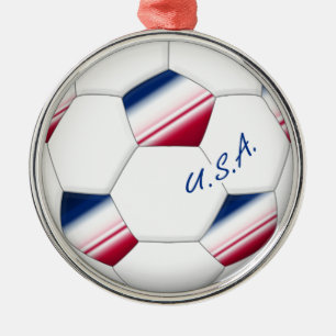 Soccer ball “U.S.A.”. Ball of Soccer of the US Metal Tree Decoration