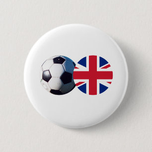 Soccer Ball & UK Flag The MUSEUM Zazzle 6 Cm Round Badge