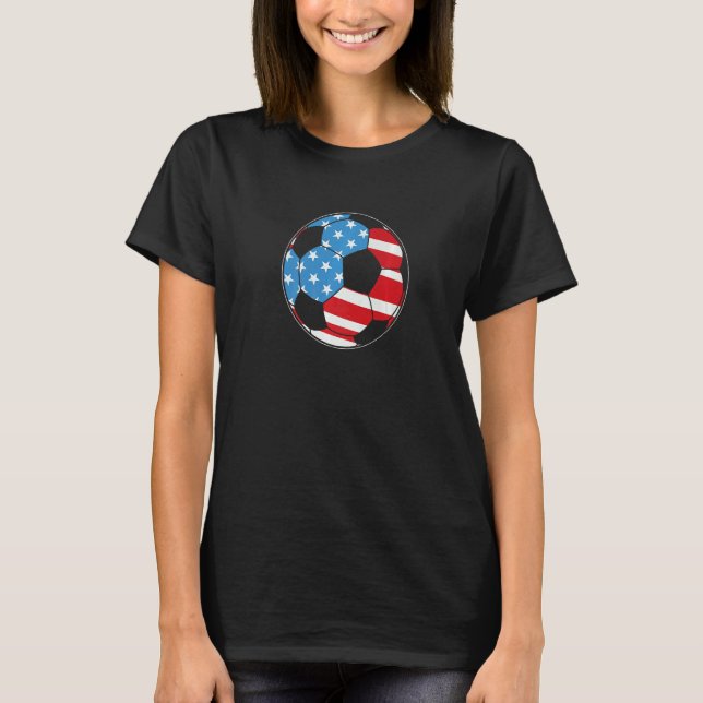 Soccer Ball Us Flag  1 T-Shirt (Front)
