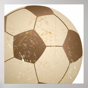 soccer ball vintage poster