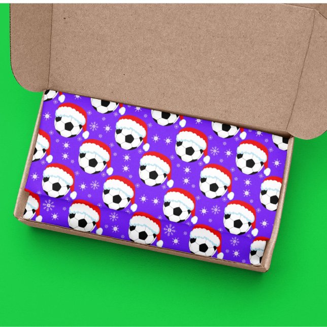 Soccer Ball Wearing Santa's Hat & Snowflakes  Tissue Paper (Creator Uploaded)