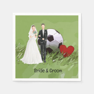 Soccer ball wedding themed  napkin