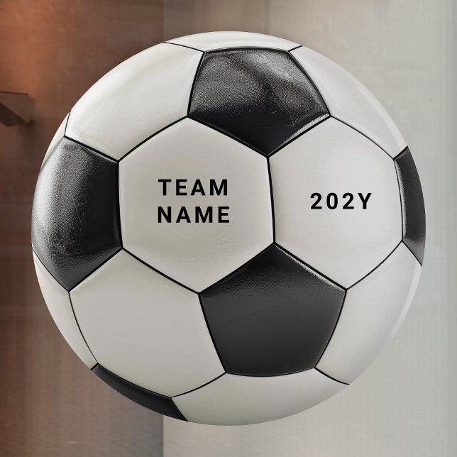 Soccer Ball Window Cling | Team Name Vinyl Decal (Soccer ball design, perfect for football fans, team celebrations, birthdays & sports-themed parties!)