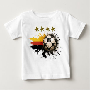 Soccer ball with German Flag and four golden Stars Baby T-Shirt