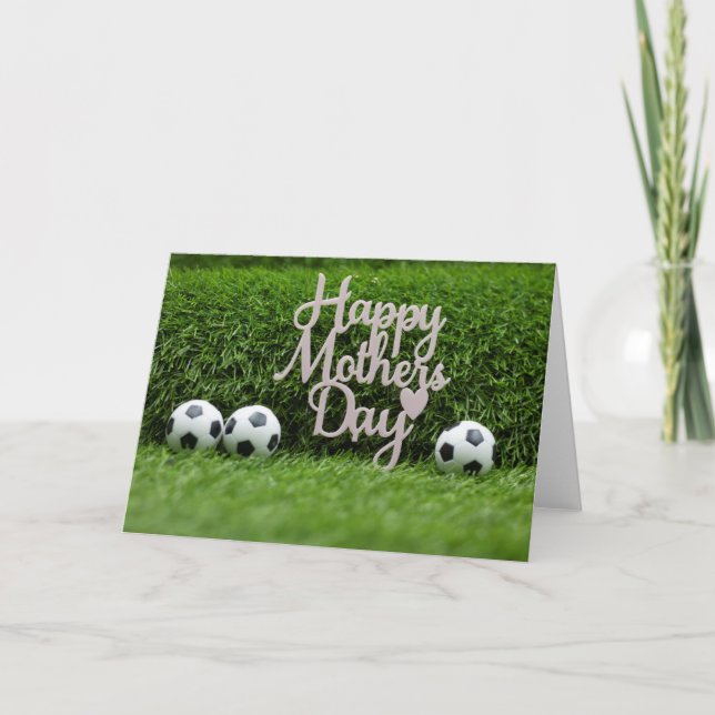 Soccer ball with Happy Mother's Day and Carnation Card (Front)