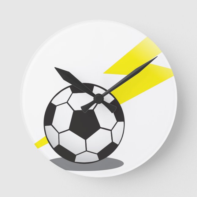 Soccer ball with lightning bolt round clock (Front)
