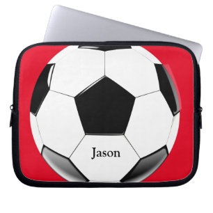 Soccer Ball with Name Laptop Electronics Bag