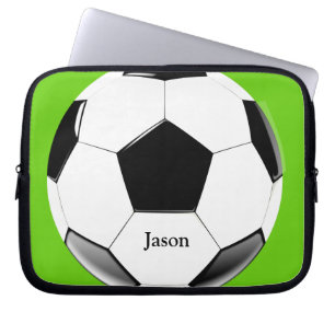 Soccer Ball with Name Laptop Electronics Bag