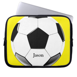 Soccer Ball with Name Laptop Electronics Bag