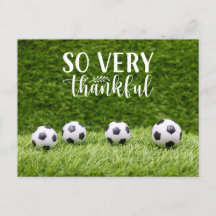 Soccer ball with thank you with love Ball on green