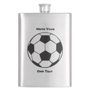 Soccer Ball - Write Your Own Text Hip Flask