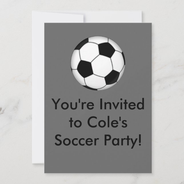Soccer_ball, You're Invited to Cole's Soccer Pa... Invitation (Front)