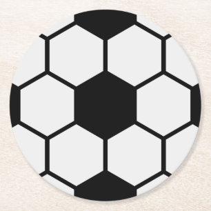Soccer Balls Black and White Custom Round Paper Coaster