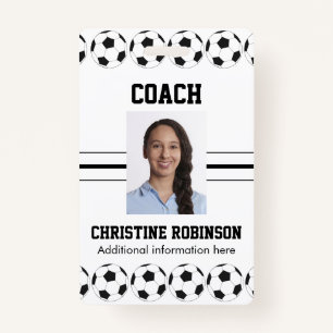 Soccer balls coach badge ID badge