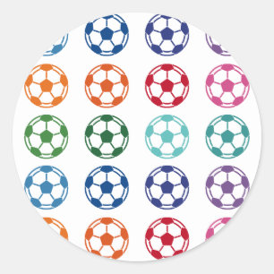 Soccer Balls Colorful Fun Array T-Shirt Classic Round Sticker