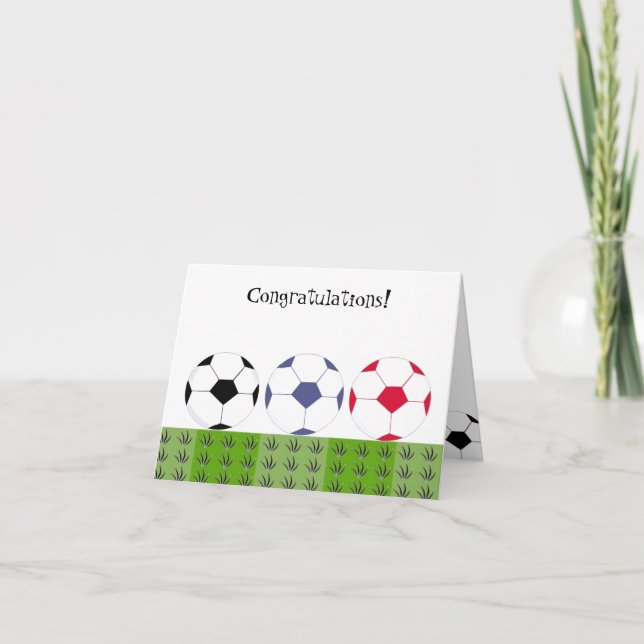 Soccer Balls - Congratulations Card (Front)