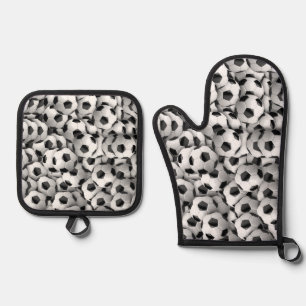Soccer Balls Design Oven Mitt and Pot Holders Oven Mitt & Pot Holder Set