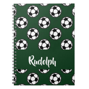 Soccer balls green pattern notebook