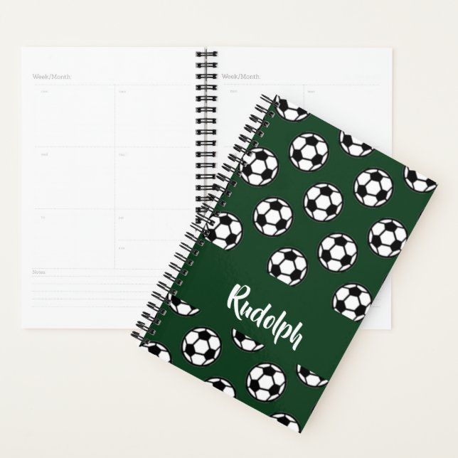 Soccer balls green pattern planner (Display)