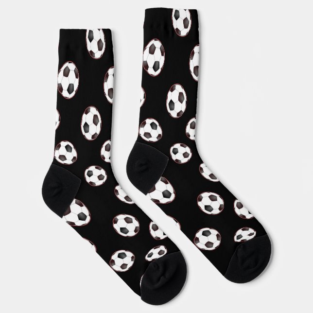 Soccer balls on black socks (Right)