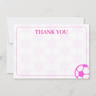 Soccer Balls Pink and White Blank Card