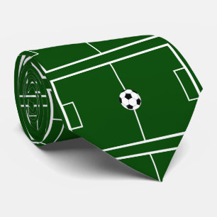 Soccer Balls Soccer Field Print Necktie 2
