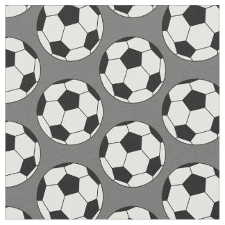 Soccer Balls Sports Grey Fabric