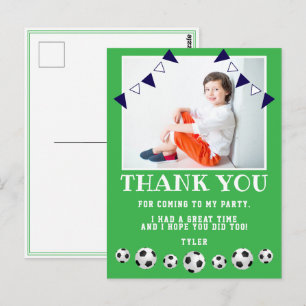 Soccer Balls Sports Photo Birthday Thank you Postcard