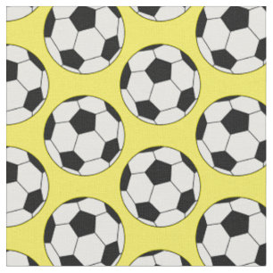 Soccer Balls Sports Yellow Fabric