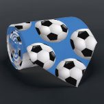 Soccer Balls Sportsman Tie<br><div class="desc">A great choice for the soccer player,  coach or fan,  this tie features a soccer ball pattern over a blue background. You can change the background to any other colour by using the "customise it" option.</div>