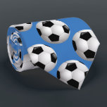 Soccer Balls Sportsman Tie<br><div class="desc">A great choice for the soccer player,  coach or fan,  this tie features a soccer ball pattern over a blue background. You can change the background to any other colour by using the "customise it" option.</div>