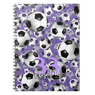 Soccer Ballz! girls' soccer purple personalised Notebook