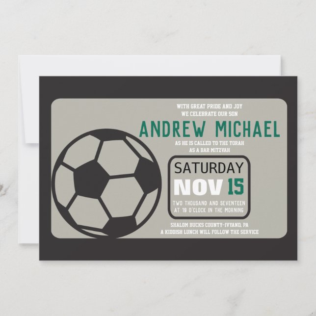 SOCCER Bar Mitzvah Invitation (Front)